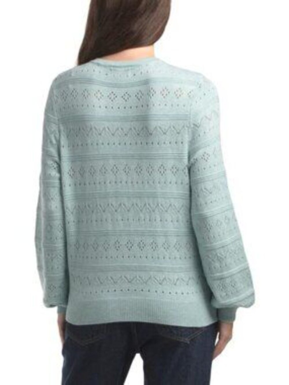 MARLED Ruffle Trim Pointelle Cardigan - Picture 2 of 5